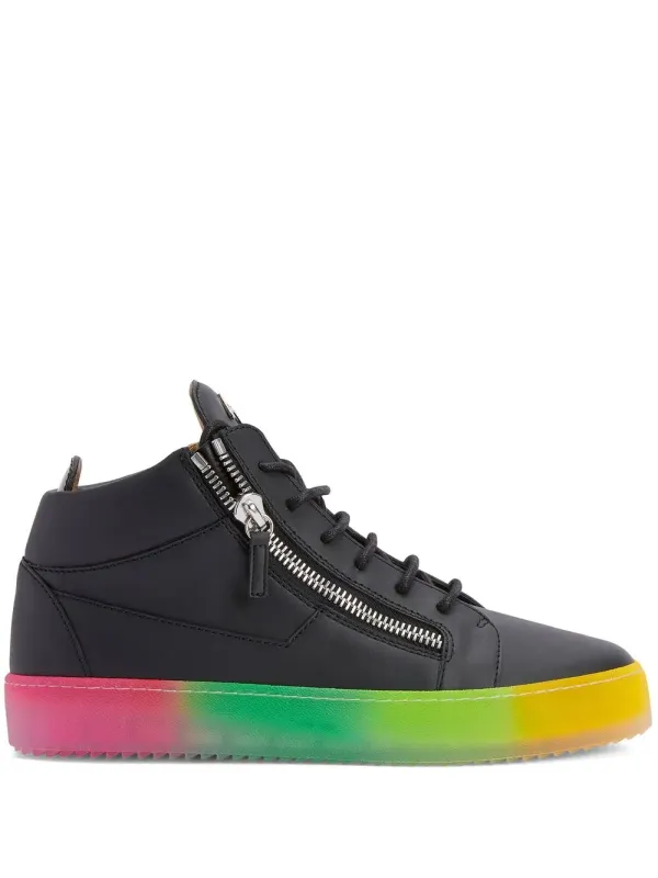 Giuseppe Zanotti Kriss mid-top sneakers with regenboogzool – Black (RU20008001)
