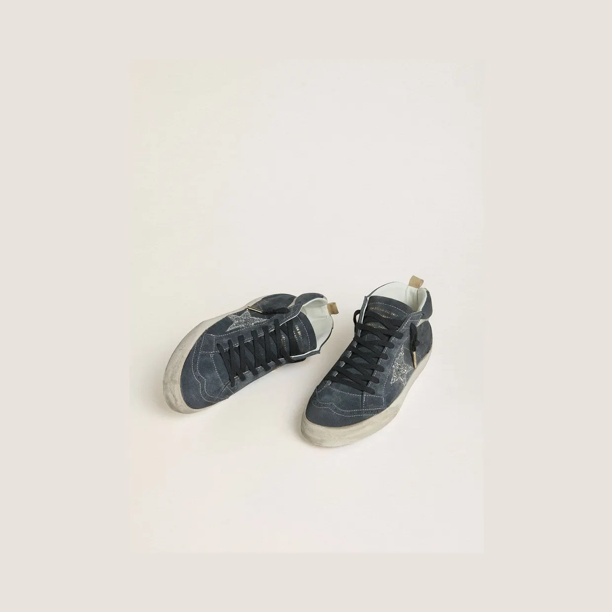 Golden Goose Mid Star In Petrol-Blue Suede With Silver Glitter Star And Cotton Flash (GWF00122.F007917.50970) (2)