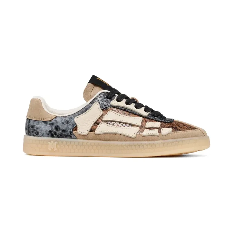 AMIRI Pacific Bones sneakers met slangenpatroon – Beige (AWSNSN1053)