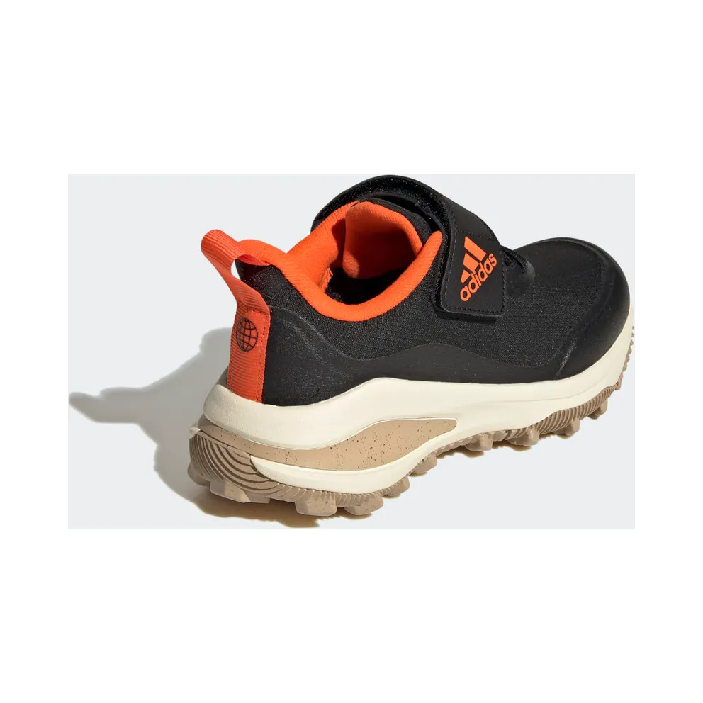 Adidas FortaRun All-Terrain Cloudfoam Sport Running Elastic Lace and Top Strap Core Black / Impact Orange / Cream White (GZ1816)