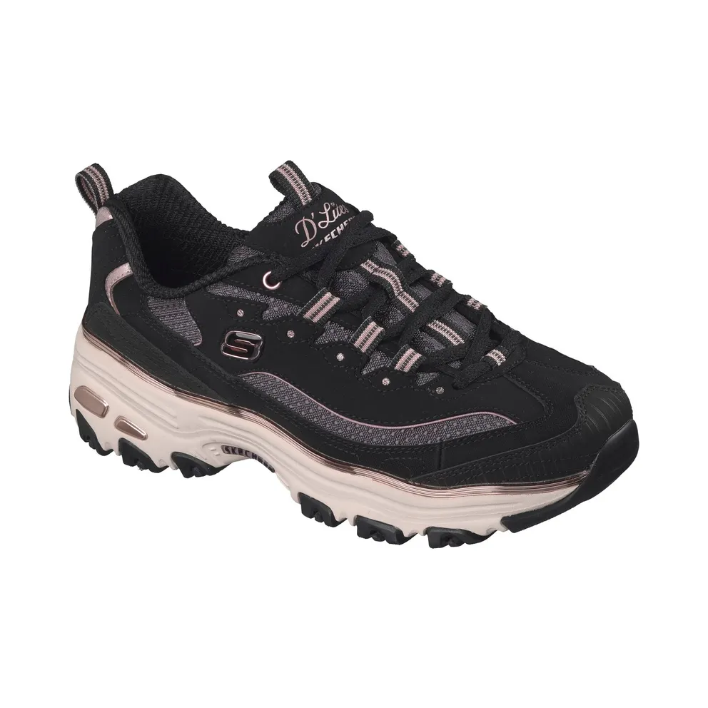 Skechers D’Lites – Chrome Wave Sneaker Black/Roos Gold