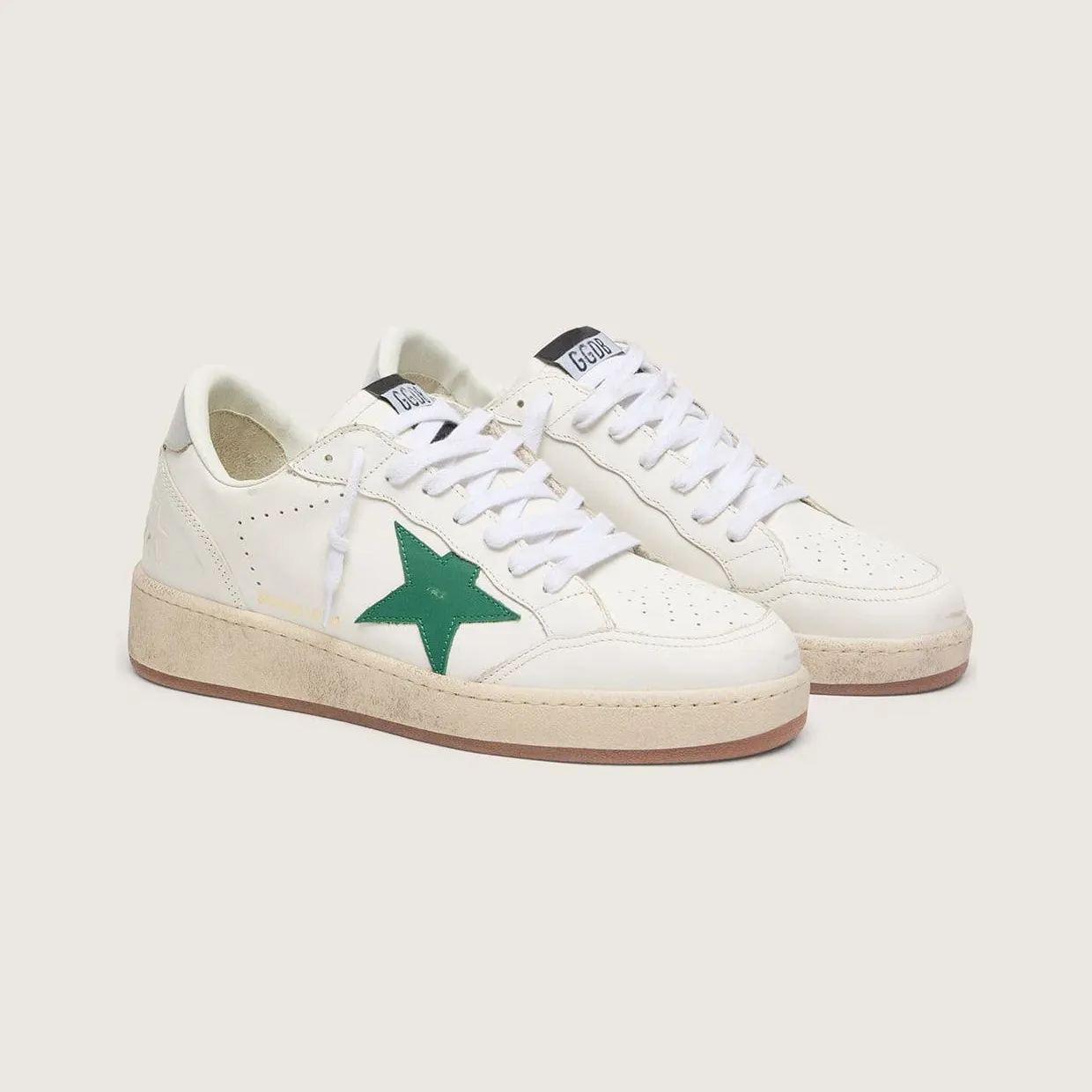 Golden Goose Ball Star With Green Leather Star And Metallic Leather Heel Tab (GMF00804.F006971.10630) (2)