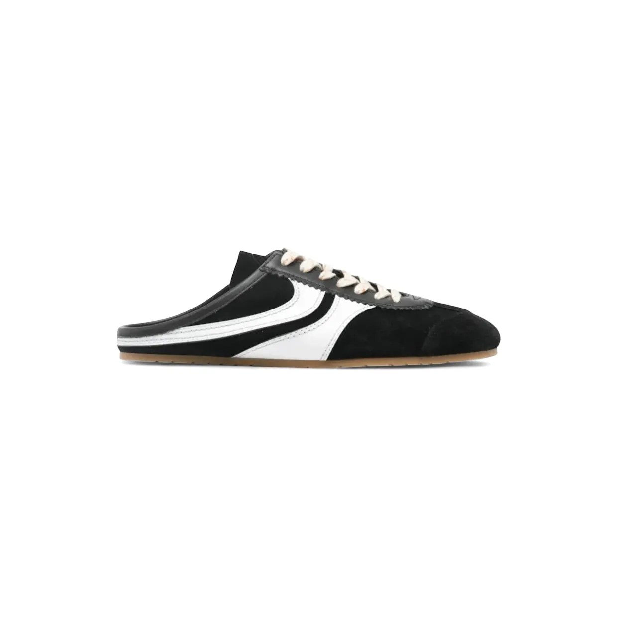 Dries Van Noten Suede Mules Black White (261-021745-0126-998)