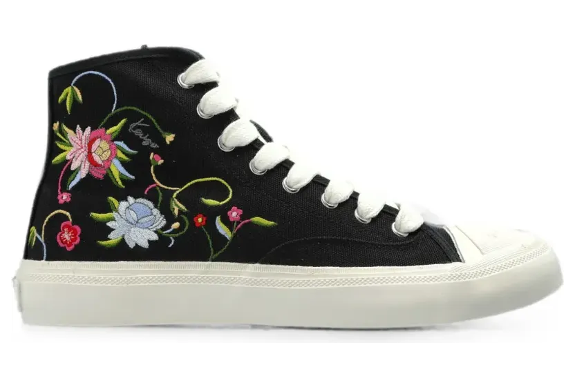 Kenzo Hoshi High Sneakers mit Blumenstickerei – Schwarz (FG62SN026F77)