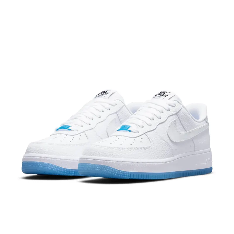 Nike Air Force 1 Low UV Reactive Swoosh (2021) – “White / White / White / University Blue” (DA8301-101)