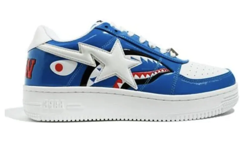 A Bathing Ape Bapesta Low Color Block Shark Blue (1G80191009 BLUE)