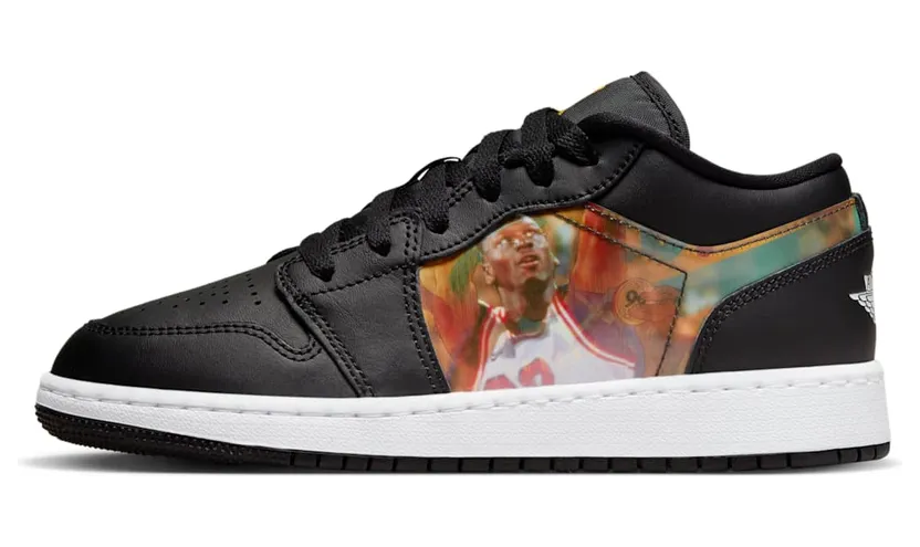 Air Jordan 1 Low GS Hologram “Black / Taxi / Dark Concord / New Emerald” (DR9497-001)