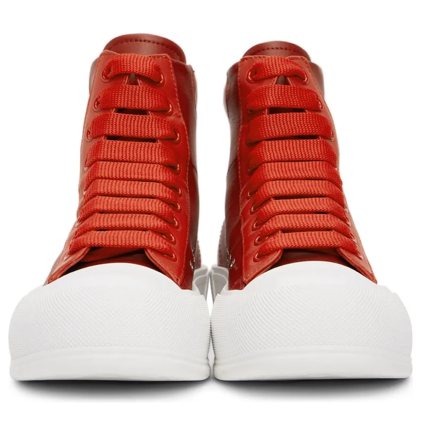 Alexander McQueen Khaki Deck Plimsoll High Sneakers (682401WIB64) (2)
