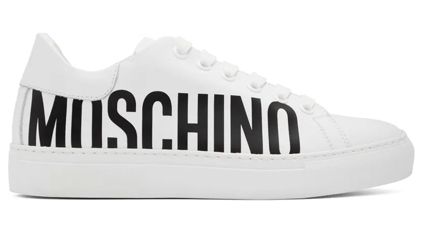 Moschino White Leather Sneakers (MA15022G1E MF0)