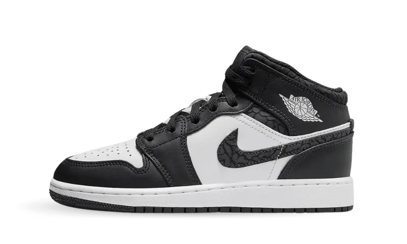 Nike Air Jordan 1 Mid SE Elephant Print Black (GS) (FB9909-001)