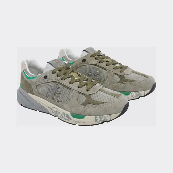 Premiata Mase Suede and Mesh Sneakers Moss Green (MASE8017)