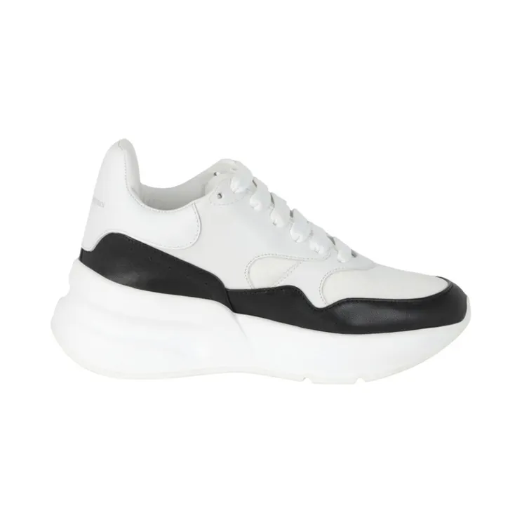 Alexander McQueen Oversized Leather Runner Sneakers White Black (533710-WHT99-9034)