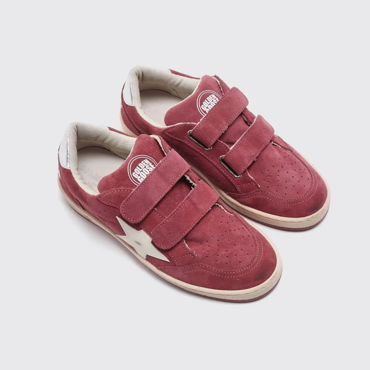 Golden goose Ball Star Distressed Suede Sneakers Burgundy (GTF01032F00805240388)