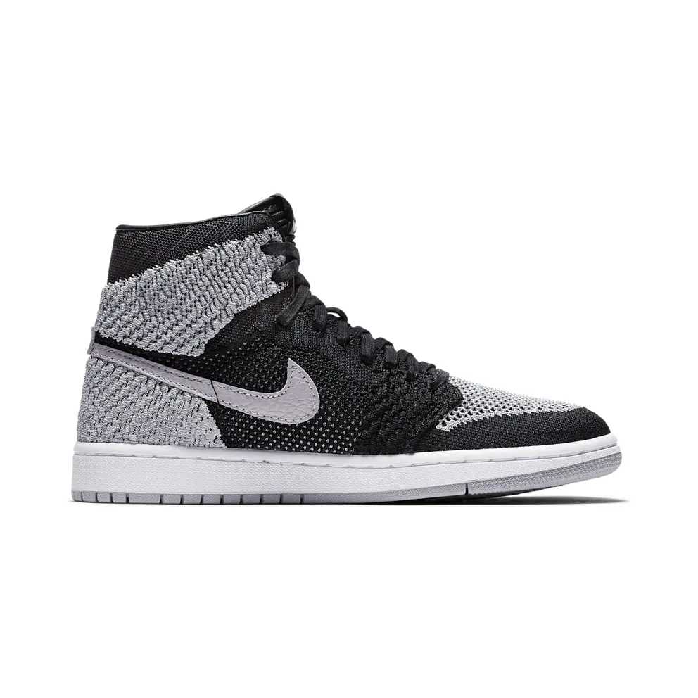 Jordan 1 Retro High Flyknit Shadow (GS) Black/Wolf Grey-White (919702-003)