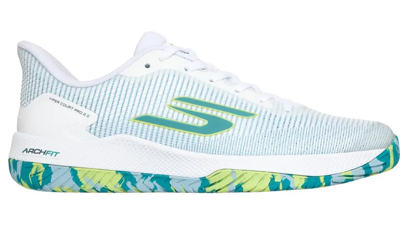 Skechers Viper Court Pro 2.0 Sneaker Wit/Turkoois
