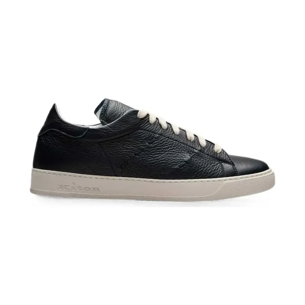 Kiton cross-stitch leather – Black (USSA421N0151702002)