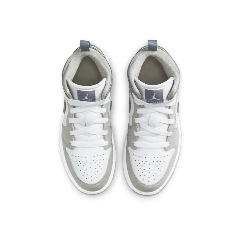 Air Jordan 1 Mid SE PS “White Medium Grey Cool Grey” (HF3194-100)