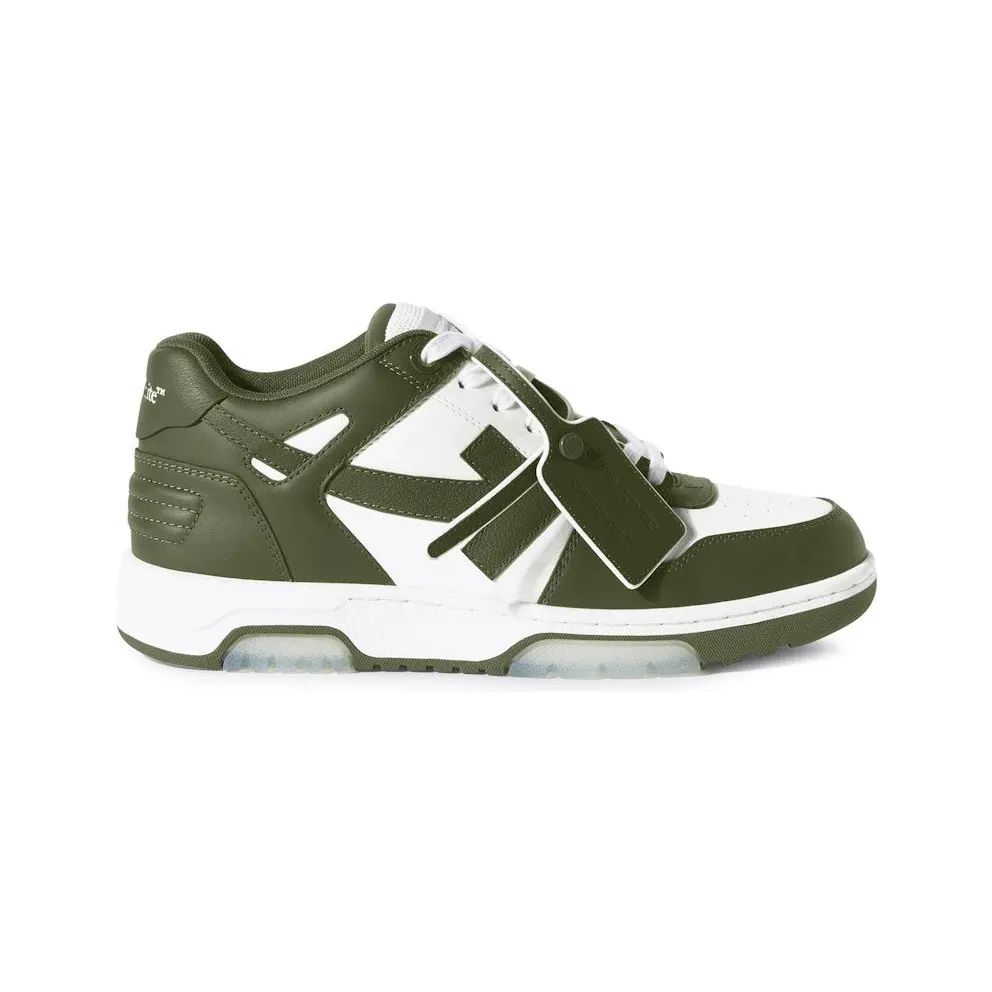OFF-WHITE Out Of Office OOO Low Tops Military Green White (OMIA189F24LEA0030156)