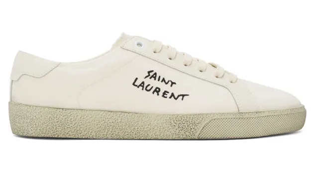 Saint Laurent Off-White Worn-Look Court Classic SL/06 Sneakers (611106GUP10)