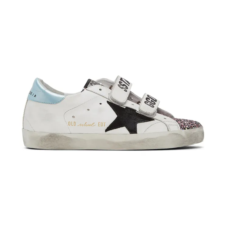 Golden Goose White Glitter Old School Sneakers (G36WS206.B6)