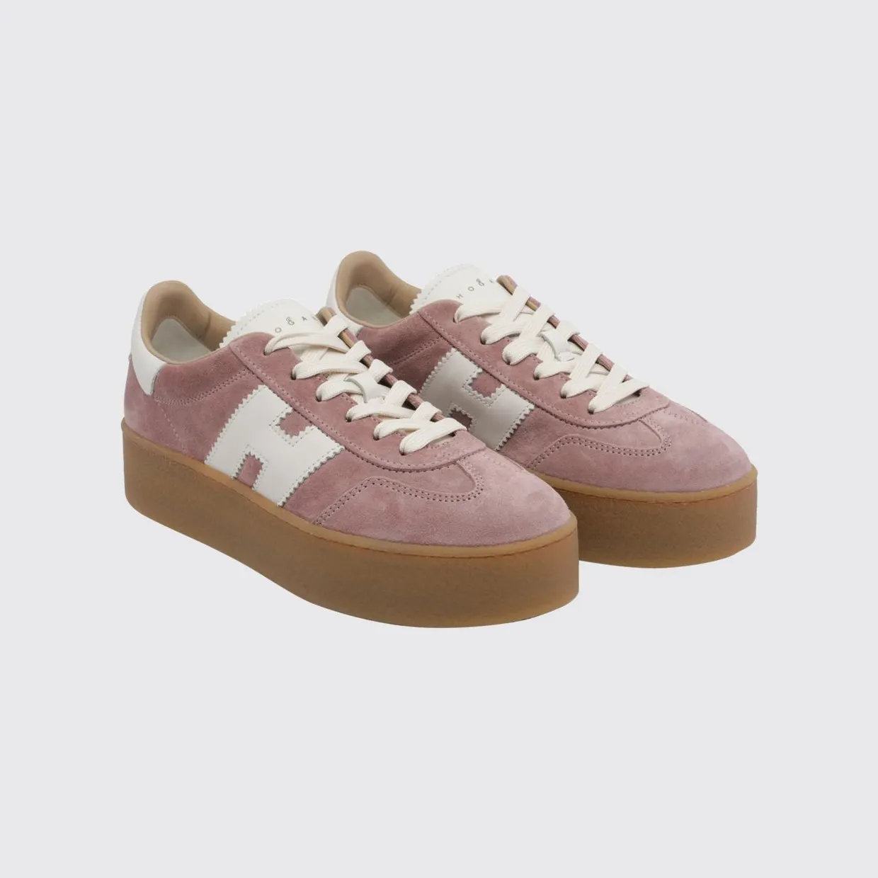 Hogan Cool H698 Platform Sneakers in Suede Leather with H Logo Pink (HXW6980FB60UL60R1B)