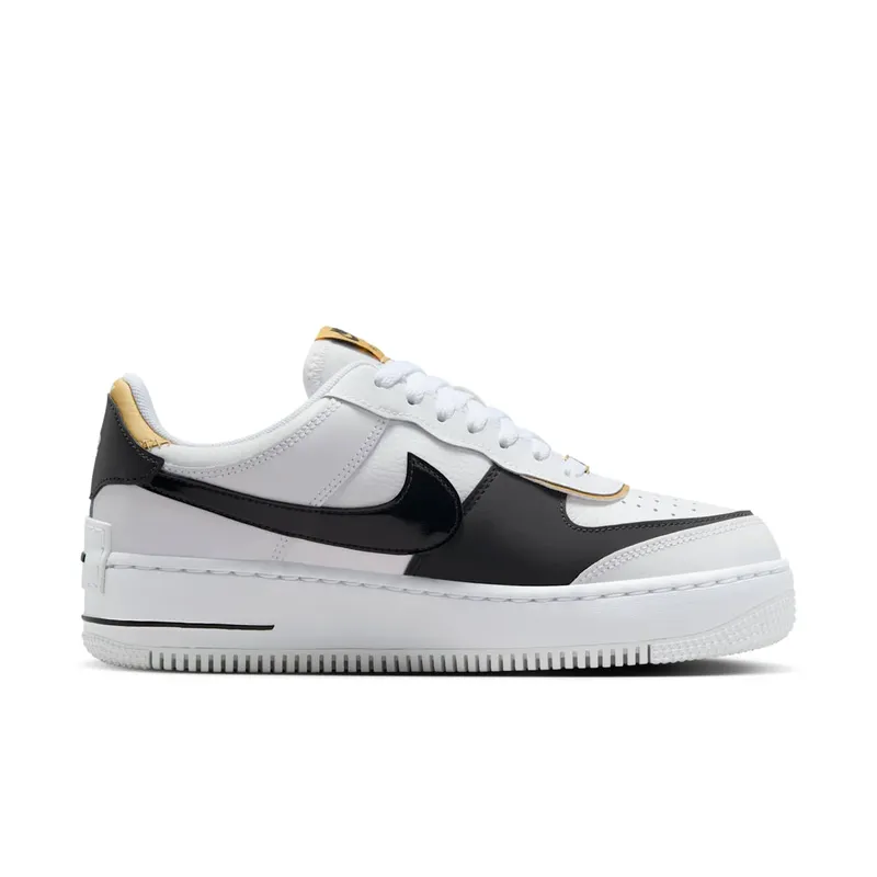 Nike Air Force 1 Low Shadow White Black Metallic Gold (CI0919-125)