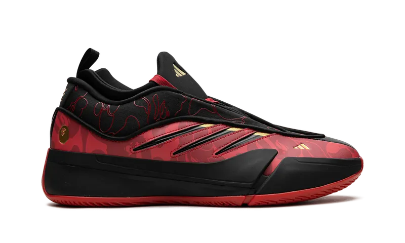Adidas Dame 9 “BAPE – Black Scarlet” (IH0786)