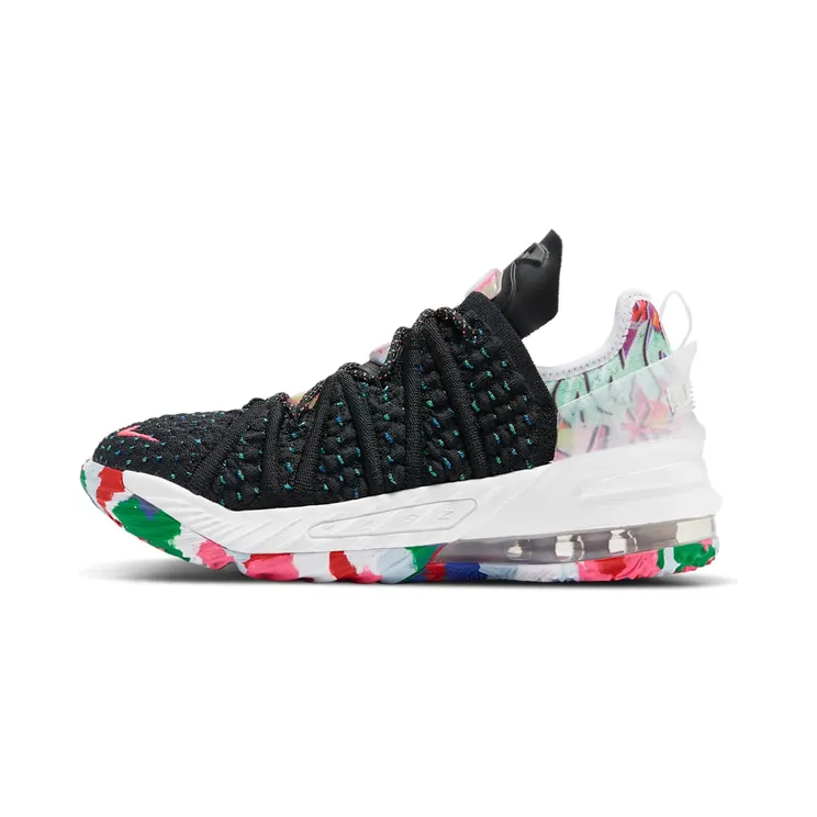 Nike LeBron 18 GS ‘James Gang’ Black/White/Multi-Color (CW2760-002)