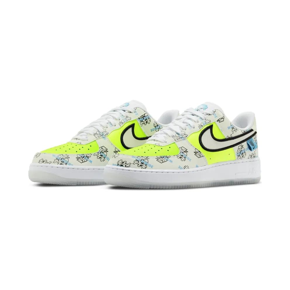 Nike Air Force 1 Low Worldwide Katakana White/White-Black-Volt-Blue Fury (DA1343-117)