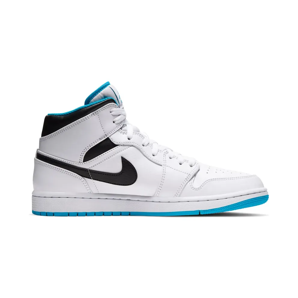 Jordan 1 Mid Laser Blue White/Laser Blue-Black (554724-141)