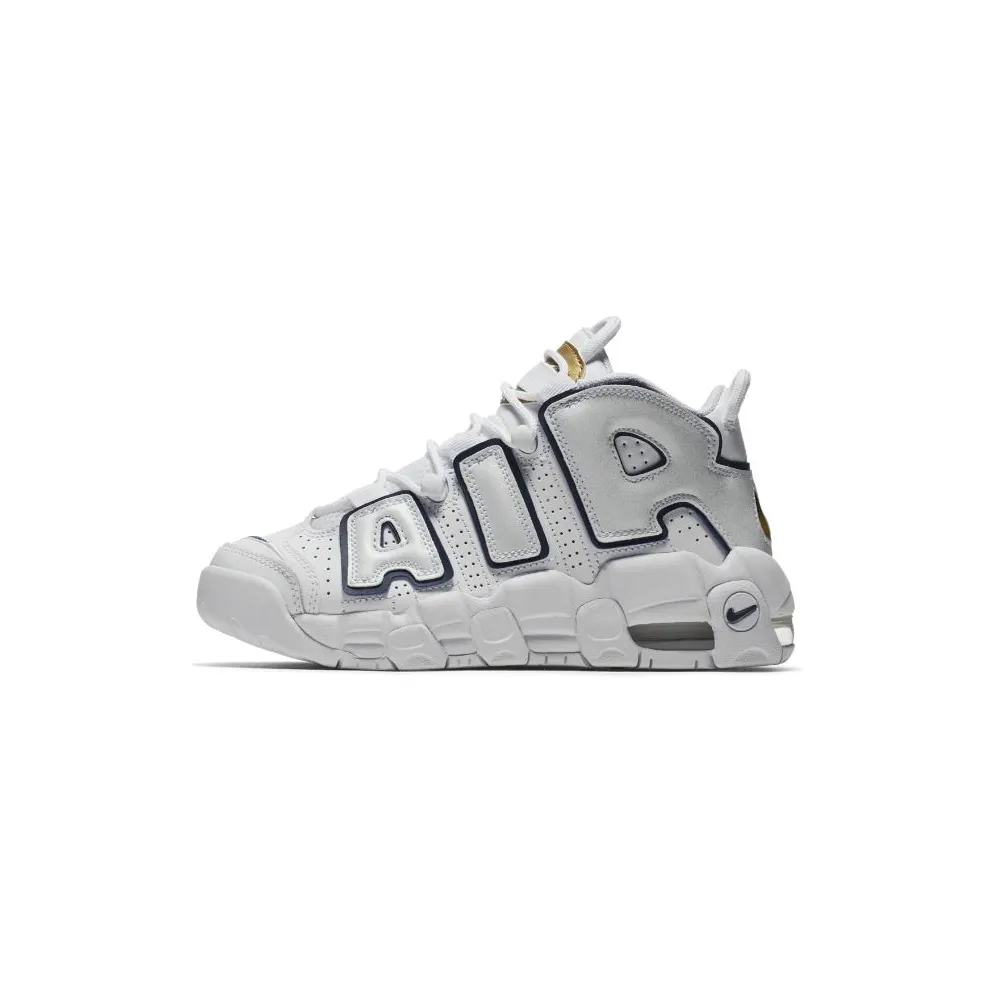 Nike Air More Uptempo White Midnight Navy (GS) White/Midnight Navy-Metallic Gold (415082-109)