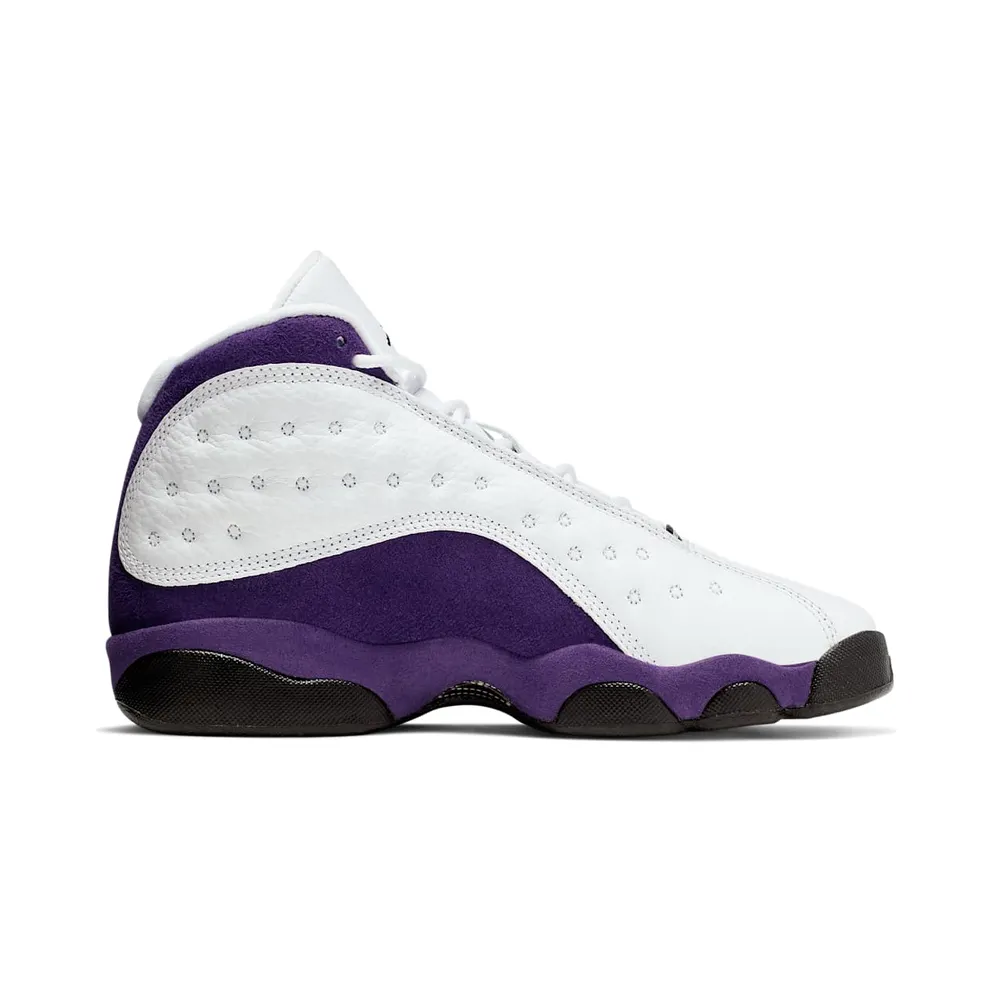 Jordan 13 Retro Lakers (GS) White/Black-Court Purple-University Gold (884129-105)