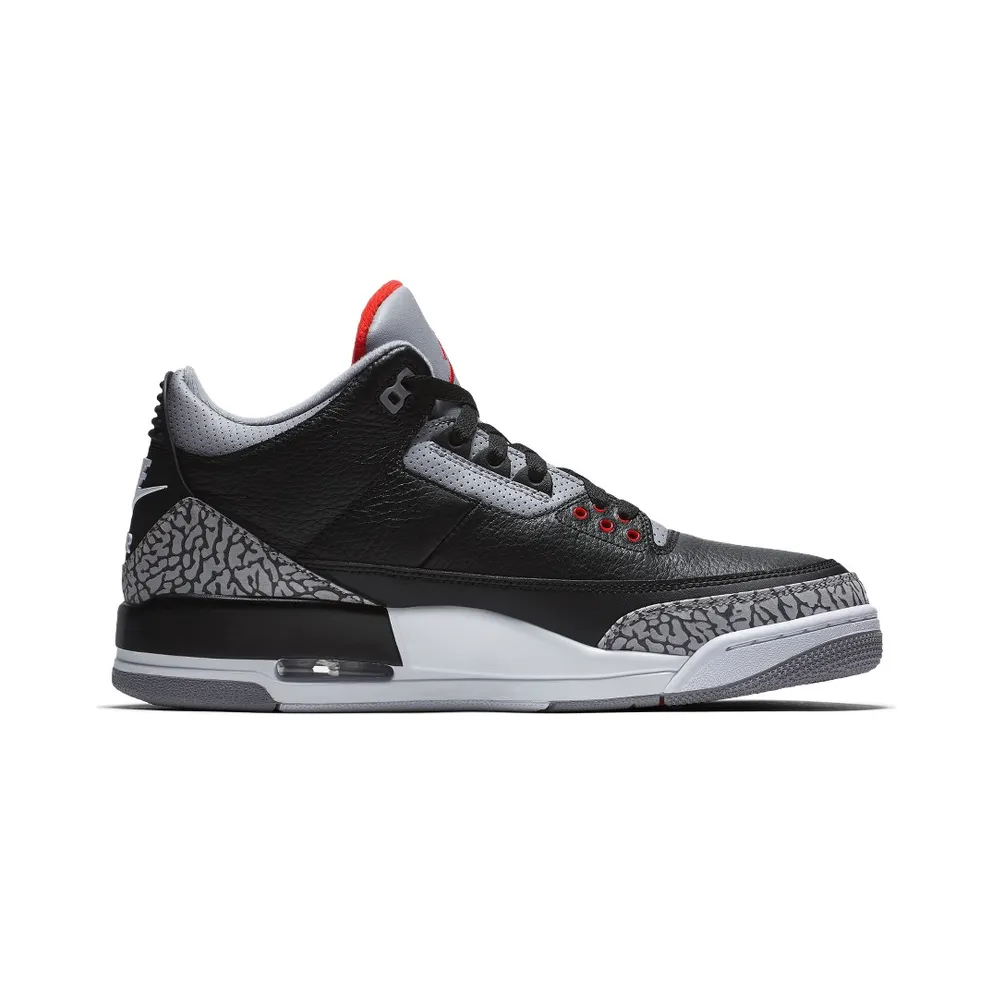 Jordan 3 Retro Black Cement (2018) Black/Fire Red-Cement Grey-White (854262-001)