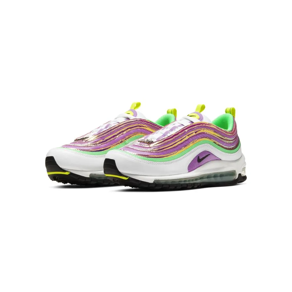 Nike Air Max 97 White Electro Green Fuchsia Glow (W) White/Lemon Venom-Electro Green-Fuchsia Glow (CW5591-100)