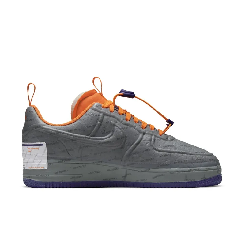 Nike Air Force 1 Experimental Suns (2021) – “Light Smoke Grey / Court Purple / Total Orange” (CZ1528-001)