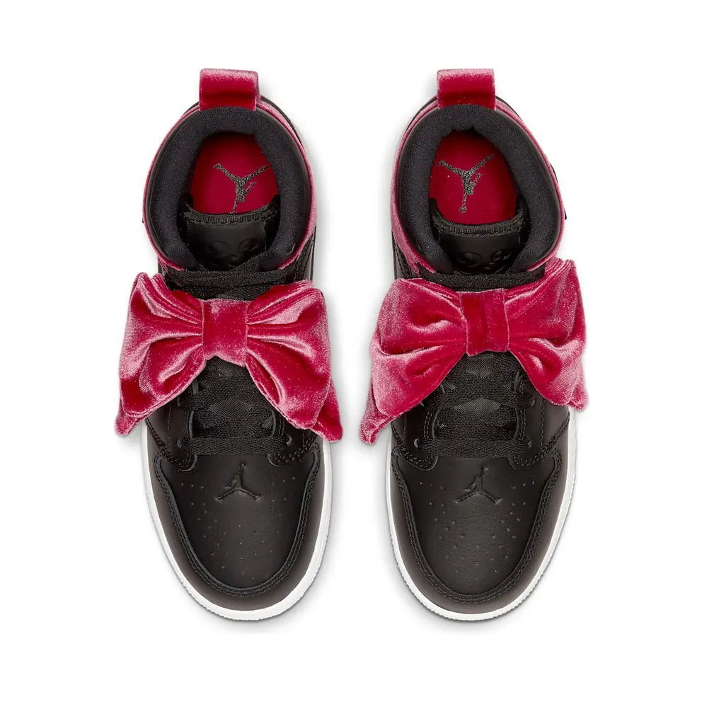 Jordan 1 Mid Bow Black Noble Red (GS) Black/Black-Noble Red (CK5678-006)