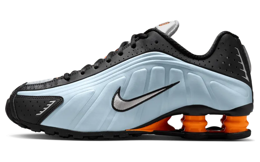 Nike Shox R4 Blue Tint Total Orange Black Metallic Silver (AR3565-401)
