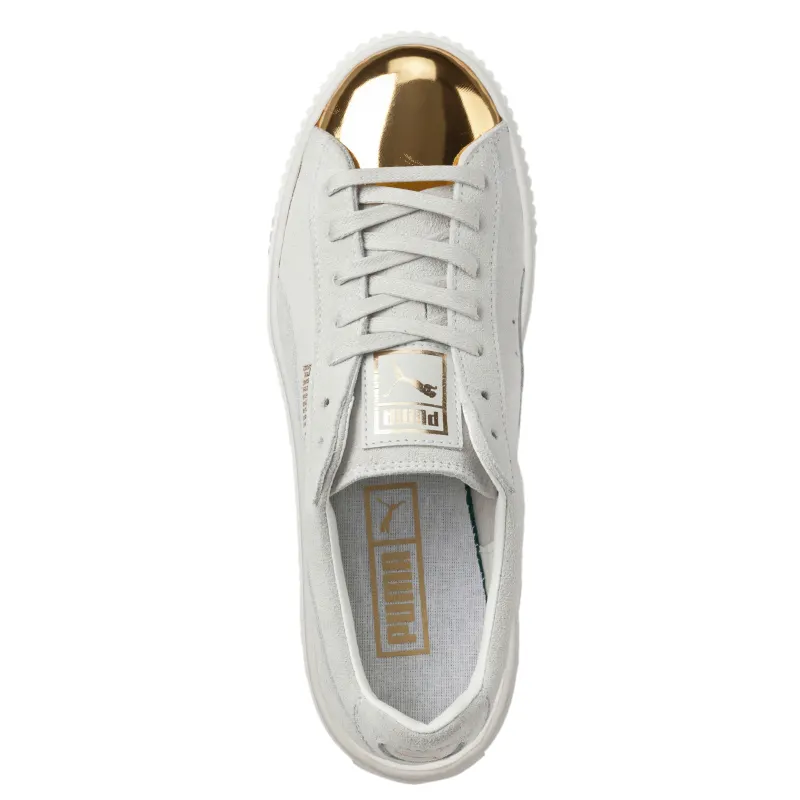 Puma Suede Platform Gold Gold (W) Gold/Star White Puma White (362222-01)