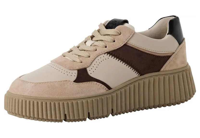 Tamaris sneaker Crème / Lichtbruin / Donkerrood / Zwart (2119334)
