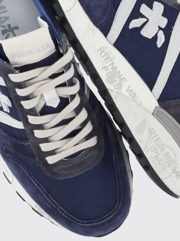 Premiata Lander Suede and Nylon Sneakers Blue (LANDER7204) (3)