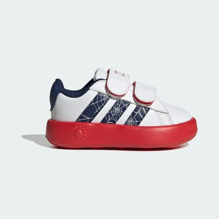 adidas Marvel Spider-man Grand Court Shoes Infants “Cloud White / Dark Blue / Pure Ruby” (KI9192)
