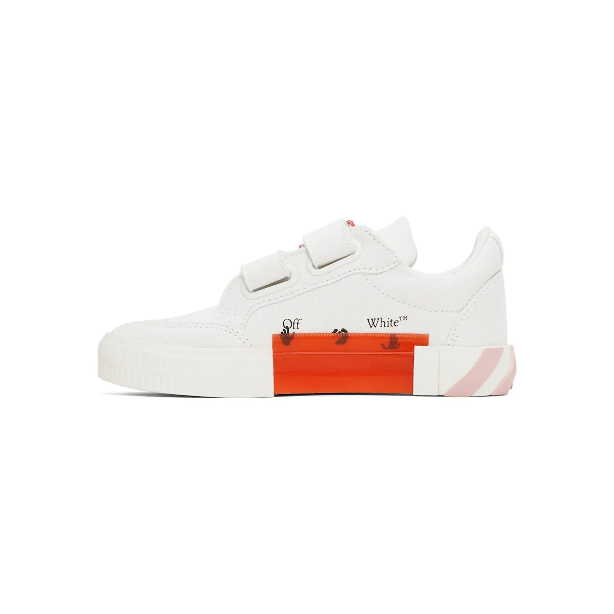 Off-White Kids White & Pink Canvas Vulcanized Low Strap Sneakers (OGIA003F21FAB0010130) (3)