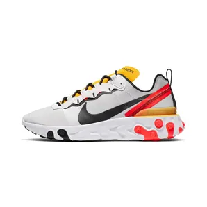 Nike React Element 55 White Grey “White / Bright Crimson / University Gold / Black” (BQ6166-102)