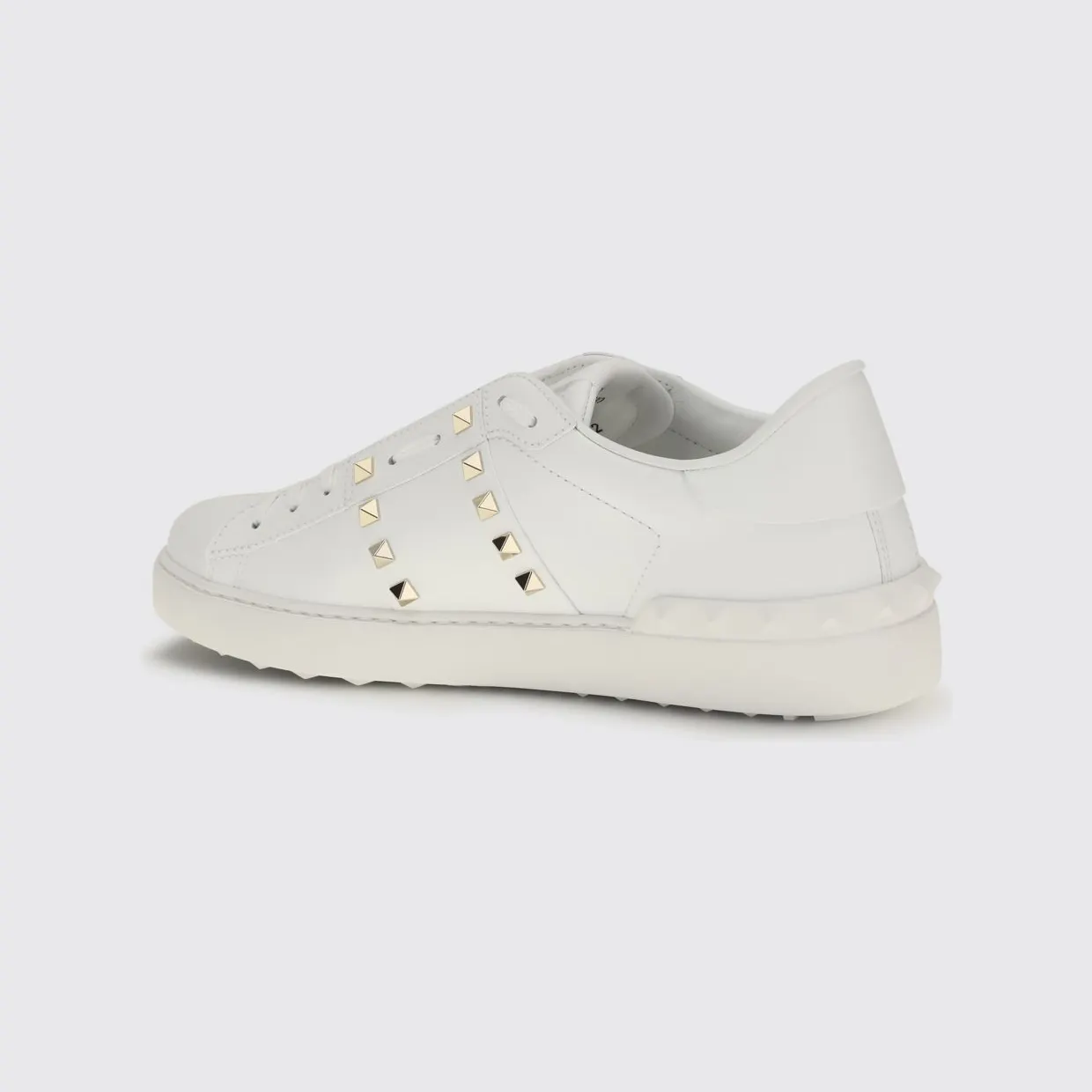 Valentino garavani Rockstud Untitled Calf Leather Sneakers with Studs White (S0931BHS0BO) (2)