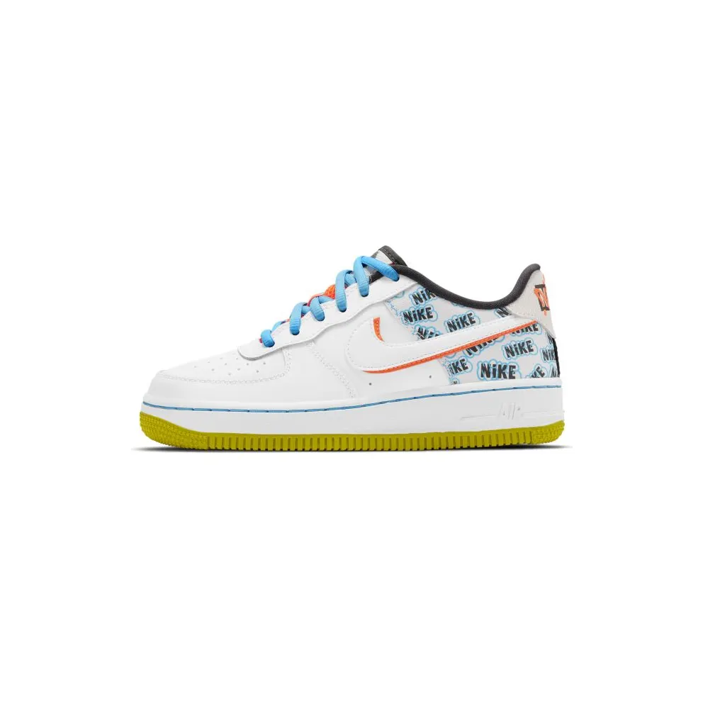 Nike Air Force 1 Low Back To School 2020 (GS) White/Hyper Crimson-Bright Cactus-White (CZ8139-100)
