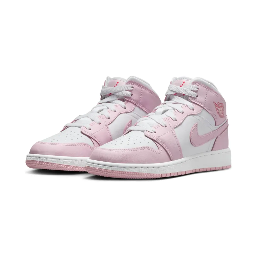 Jordan 1 Mid GS “Pink Foam Fire Red” (DQ8423-608)