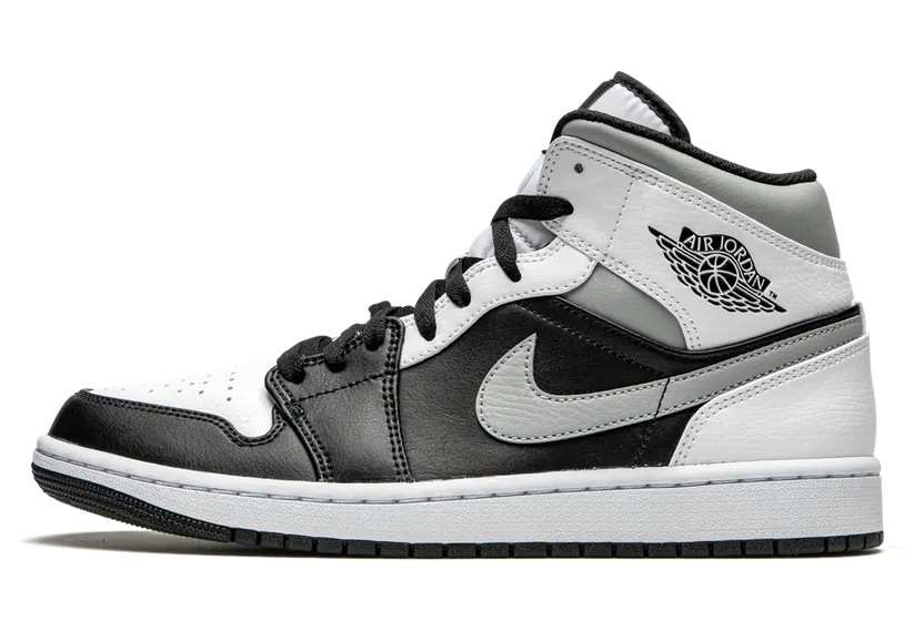 Air Jordan 1 Mid GS ‘White Shadow’ Black/White/Light Smoke Grey (554725-073)