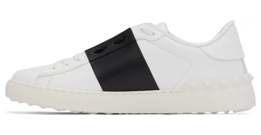 Valentino Garavani White & Blue Calfskin Open Sneakers (XY2S0830BLU) (3)