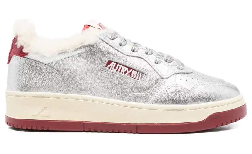 Autry Medalist Sneakers aus Shearling – Silber (AULWPX03)
