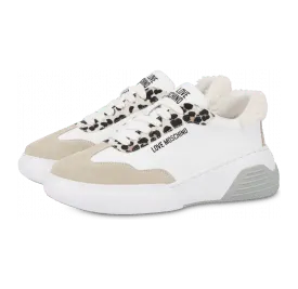Moschino Sneaker Aus Kalbsleder Und Veloursleder Leopard Details (POLJA15855G0FIAJ10A)